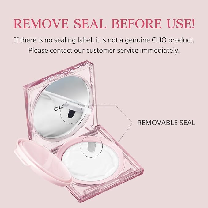 CLIO Kill Cover Mesh Glow Cushion Foundation ([Refill Included] 15g*2, 24W SAND), Glass Skin, Long-Lasting, Lightweight, Buildable Coverage, Glowy Skin Makeup