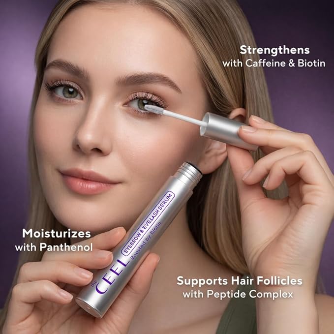 The Ceel Lash & Brow Serum with Peptide Complex, Biotin, Arginine & Castor Oil – Eyelash & Eyebrow Enhancing Serum for Fuller, Thicker Looking Brows & Lashes – 6 ml