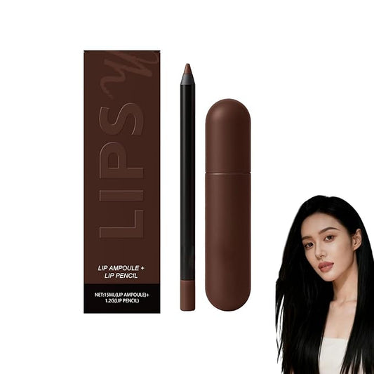Color-Rich Lipampoules with Matching Lip Liner,Long-Lasting Moisturizing Lip Oil,Color & Care In Perfect Harmony, Glossy Lipstick And Lip Liner Set, for Womens (#04)