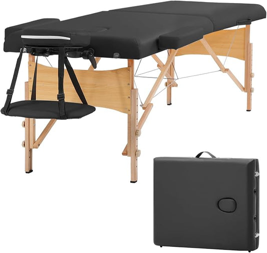 BestMassage Massage Bed Portable Massage Table 2 Folding Lash Bed Height Adjustable 28 Inch Wide Spa Table with Non-Woven Bag for Spa Footmassage Facial CareSpa Tattoo