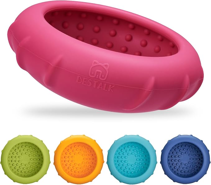 Dog Lick Bowl, Bestalk Wobbly Freeze Bowl Enrichment Feeder for Dogs, Anxiety Relief Lick Mat Puzzle Toy for Distraction, BPA Free Silicone, Dishwasher Safe(Rose,S)