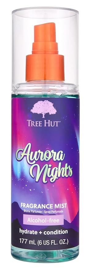Tree Hut Aurora Nights Fragrance Mist, Hydrating, Alcohol-Free Formula, Cozy Scent with Warm Pistachio and Toasted Marshmallow Notes, 6 fl oz