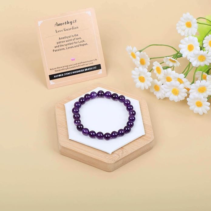 AD Beads Handmade Gemstone Stretch Elastic Bracelet Crystal Healing Reiki Nature's Beauty and Spiritual Essence Unisex