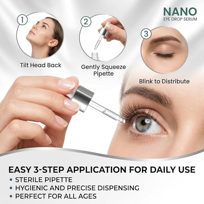 Optifusion Drops, Herbionyx Nano Drop Serum with Lutein Vitamin C & E, Mimics Natural Tear Film, for Long-Term Daily Use without Irritation