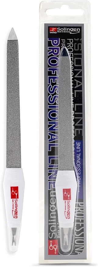Solingen Sapphire Nail File & Cuticle Trimmer – Dual-Sided Professional Nail File for Fingernails & Toenails – Durable German Steel 2-in-1 Manicure Tool