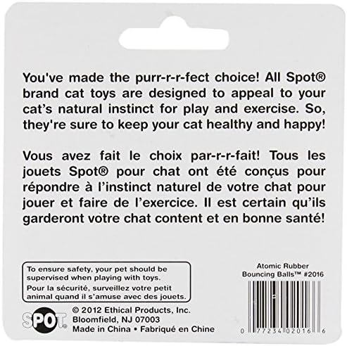 Ethical Atomic Bouncing Ball Cat Toy, 2-Piece (colors may vary) (Pack of 4)