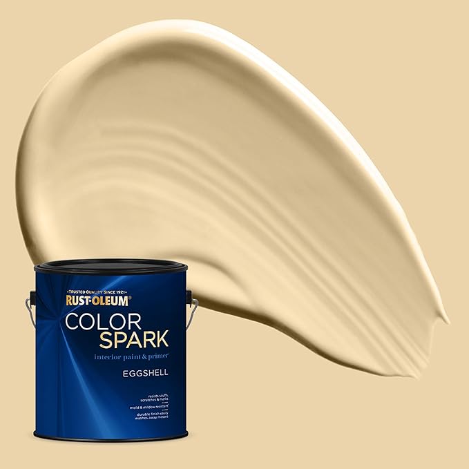 Rust-Oleum Color Spark Interior Paint and Primer in One, Eggshell, Cocoa Butter, 1 Gallon