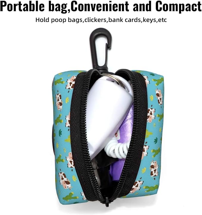 Dog Waste Bag Dispenser Shorthorn Cattle And Cautus Pets Poop Bag Dispenser for Leash Accessory