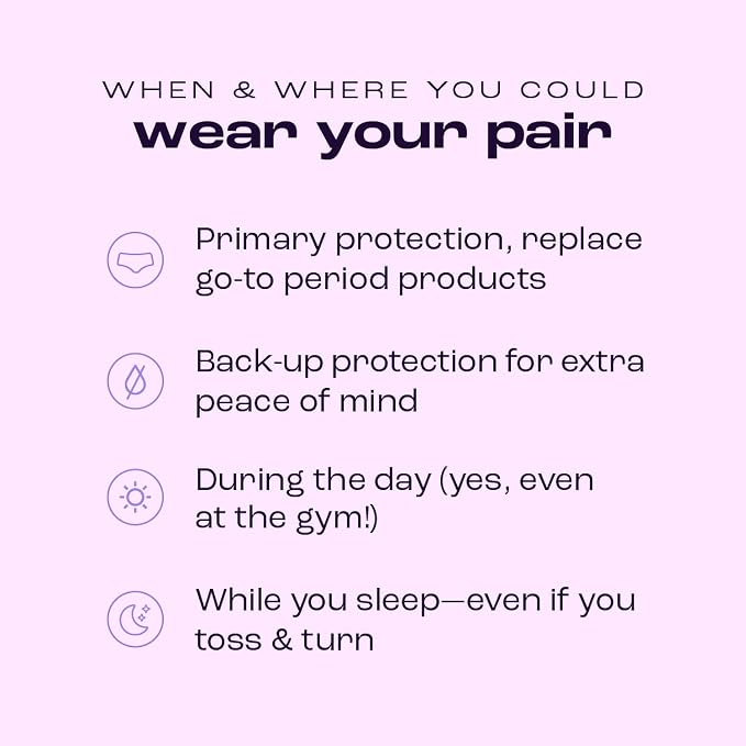 Bambody Absorbent Period Panties - Bamboo Rayon - Leakproof Period Underwear for Women and Teens - All-Day Long Protection
