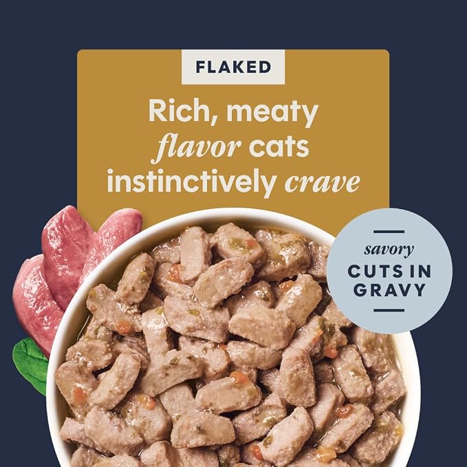 Instinct Flaked Entrees, Wet Canned Cat Food, Duck, 3 oz. (24 Count) | Tender flaked cuts in savory gravy, high protein, real duck, whole-food ingredients, grain-free, hydration support