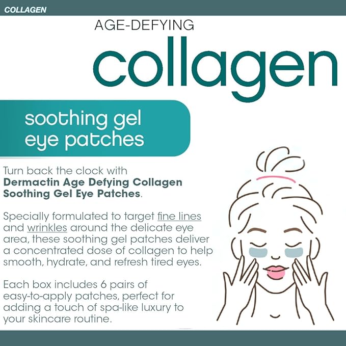 Dermactin Age Defying Collagen Soothing Gel Eye Patches - 6-Count