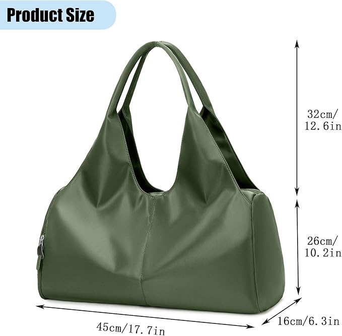 forestfish Yoga Gym Bag for Women with Shoes Compartment & Wet Dry Storage Pockets Lightweight Duffel Bag, Army Green