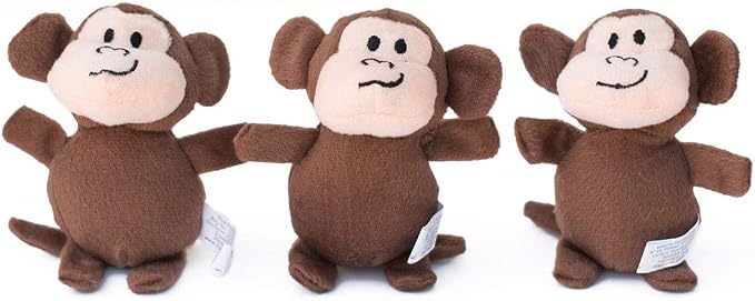 ZippyPaws Burrow Replacement Miniz Squeaky Toy for Enrichment - Monkeys