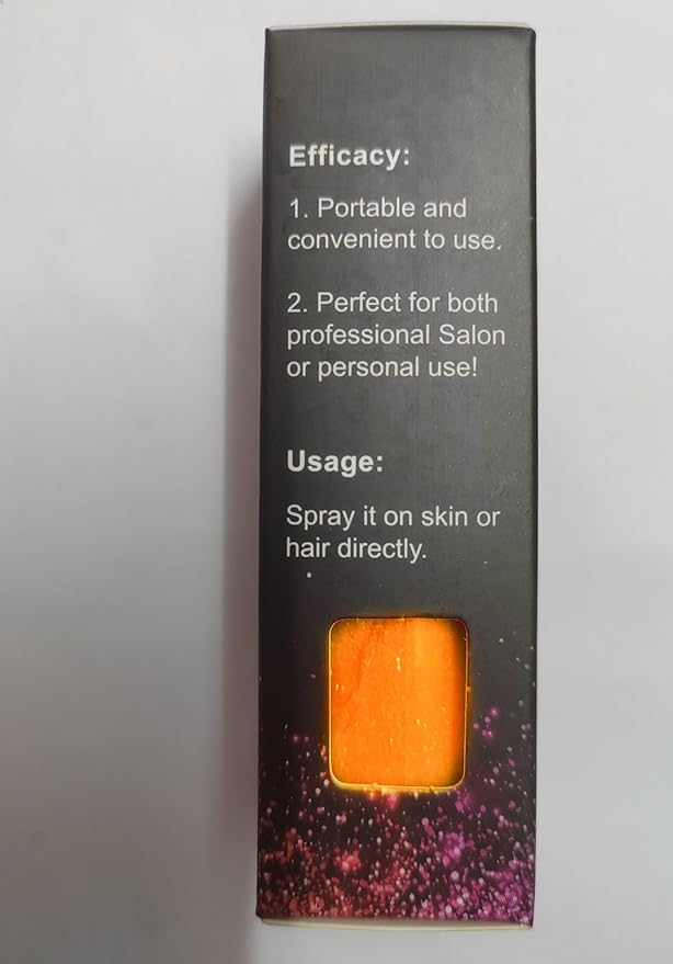 Go Ho UV Orange Hair and Body Glitter Spray, Festival UV Effect Glitter Powder Makeup for Hair/Body/Clothes,Dry Powder Spray Loose Sparkle Makeup,10g