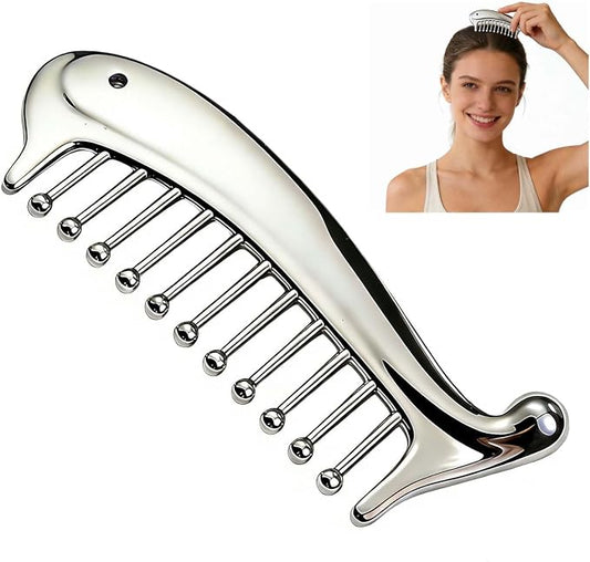 Gua Sha Tool For Face, Metal Gua Sha Comb For Scalp Massage & Scalp Gua Sha | Fixed Massage Points For Deep Scalp Massage & Head Gua Sha. Portable Massage Comb For Women, Relax Anytime At Home & Office