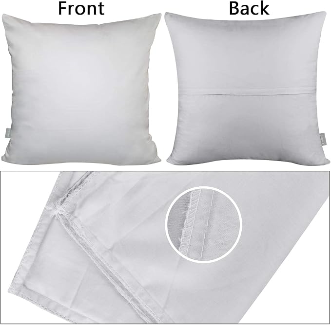Thmyo 4-Pack 100% Cotton Comfortable Solid Decorative Throw Pillow Case Square Cushion Cover Pillowcase Sublimation Blank Pillow Covers DIY Throw Pillowcase(20x20 inch/ 50x50cm,Light Silver Grey)