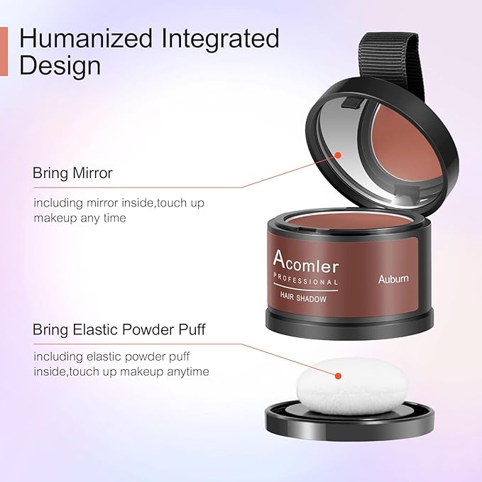 Acomler Root Cover Up Hairline Shadow Powder, Dark Brown, Instantly Cover Thinning Hair, Grey Hair Coverage for Women Men with Eyebrows, Beard Line, Bald Spots (Light Blonde)