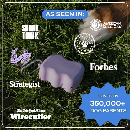 Springland Silicone Dog Training Treat Pouch for Leash, Lilac | One-hand squeeze dispenser, food-grade silicone, BPA-free, carabiner included, easy-fill holder for rewards on the go