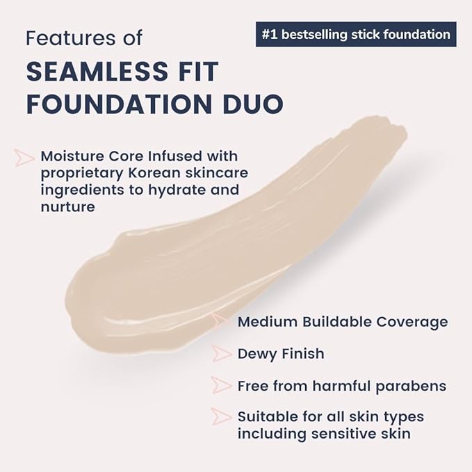 SIIA Cosmetics Seamless Fit Foundation Duo in SC01 Soft Beige