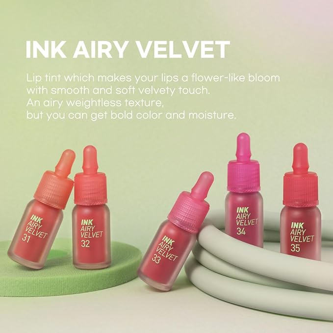 Peripera Ink Airy Velvet Lip Tint | High-Pigmentation, Lightweight, Soft, Moisturizing, Not Animal Tested (032 REDDISH ROSE (NEW))