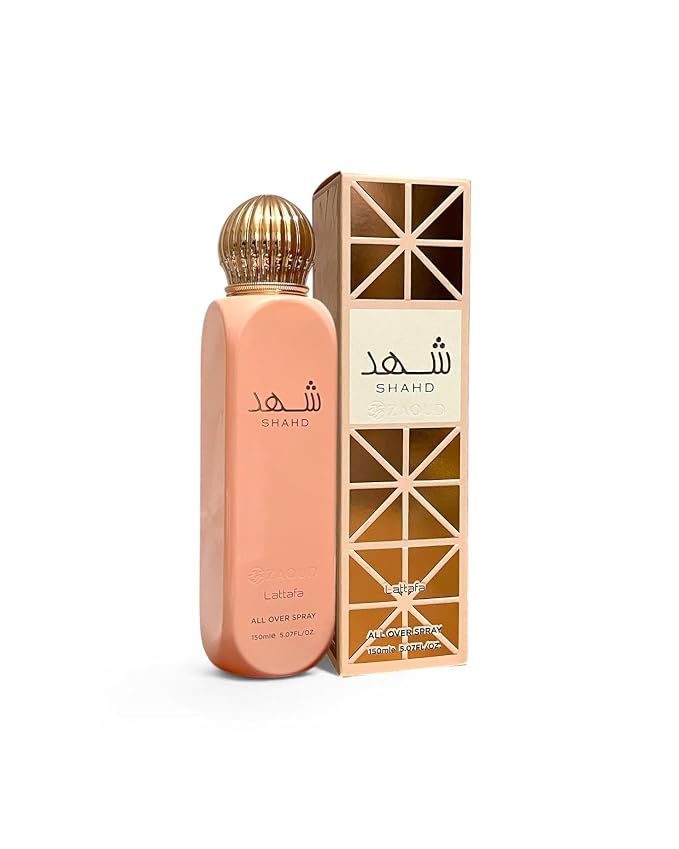 Lattafa Shahd – Floral, Solar, Musky, Sweet – All Over Spray Long-Lasting Fragrance for Unisex, 5.07 Ounce / 150 ml