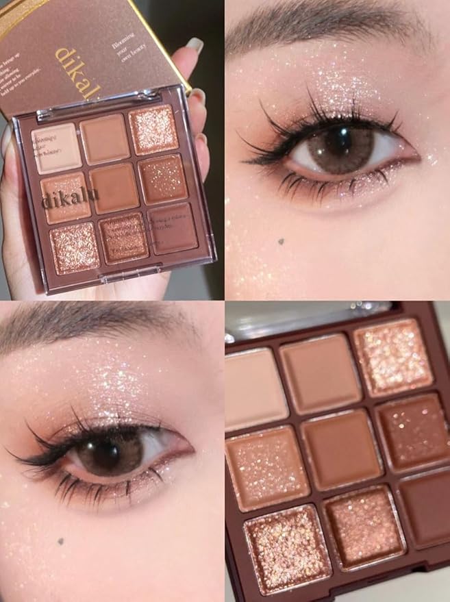 Kayswang 9 Colors Glitter Eyeshadow Makeup Palette, Eye Shadow Powder，Matte High Pigmented Colorful,Creamy Texture, Long LastingEyeshadow Powder Cosmetics,Natural Waterproof (06#)