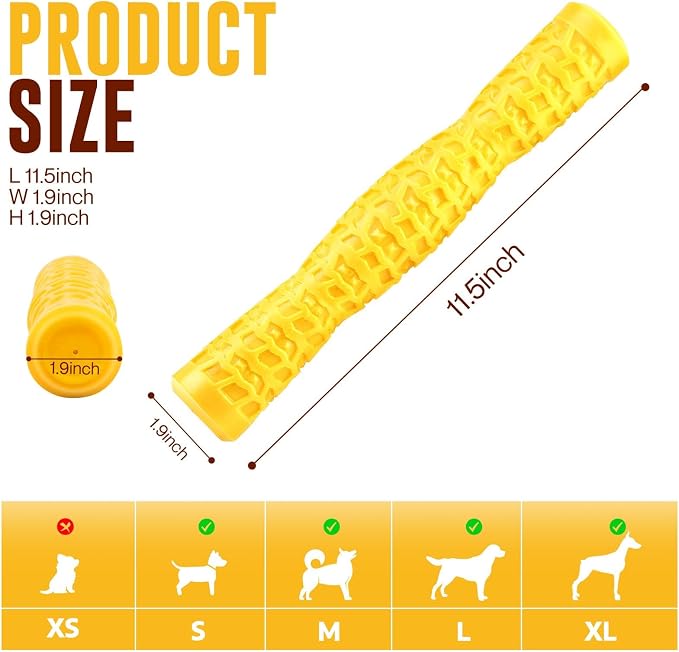 LOYEE Dog Squeaky Toys Interactive Dog Toys for Aggressive Chewers Tough Rubber Chew Toys for Medium/Large Breed, Indestructible Puppy Chew Toys for Teething (Yellow)