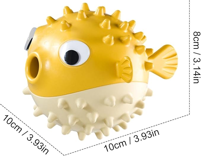 Dog Treat Dispenser Toy, Rubber Puffer Fish Dog Toys | Puppy Teething Toys | Interactive Pet Toys, for Small, Medium, Large All Breed Size Dogs