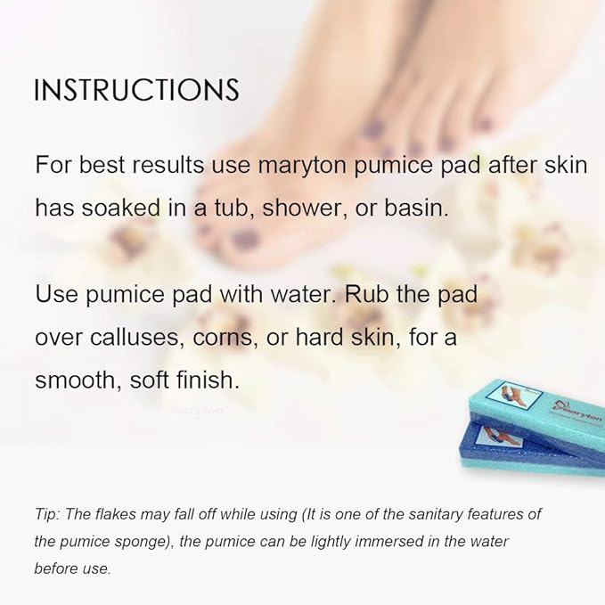 Maryton Foot Exfoliator File Scrubber Sponge Pedicure Tool Callus Remover for Feet, Salon Foot Scrub Pads Pedi Gifts for Men Women, 2pcs