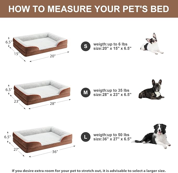 LEXTRO Washable Orthopedic Dog Bed, Waterproof Couch for Large Senior Dogs | Comfy Sleeping Dog Bed with Egg Crate Foam, Dog Sofa with Removable Cover, Waterproof Lining&Non-Slip Bottom, Gray