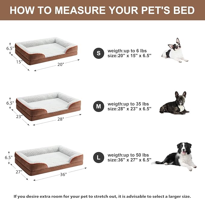 LEXTRO Orthopedic Dog Bed for Medium Dogs, Comfy Sleeping Dog Sofa Bed | Comfy Sleeping Dog Bed with Egg Crate Foam, Dog Sofa with Removable Cover, Waterproof Lining&Non-Slip Bottom, Gray