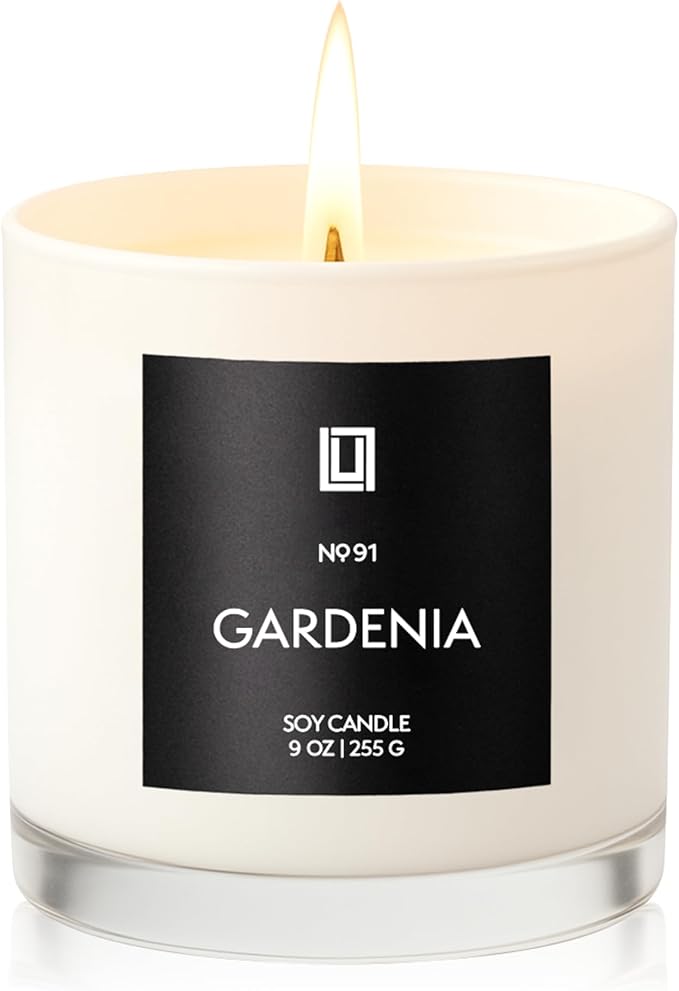 Lulu Candles | Gardenia | Luxury Scented Soy Jar Candle | Hand Poured in The USA | Highly Scented & Long Lasting- 9 Oz.