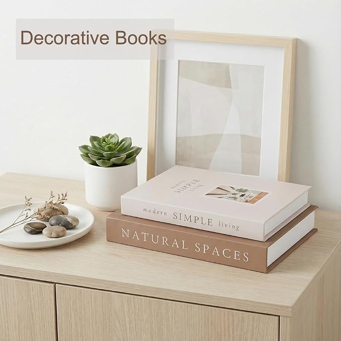 Decorative Book Coffee Table Books Hidden Storage Remote Holder | Coffee table decor with hidden storage for remotes, jewelry and cards. Magnetic closure keeps essentials organized.
