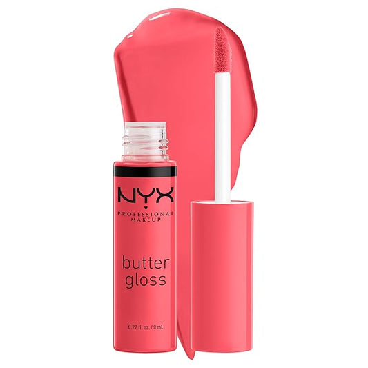 NYX PROFESSIONAL MAKEUP Butter Gloss, Non-Sticky Lip Gloss - Sorbet (Vibrant Coral)