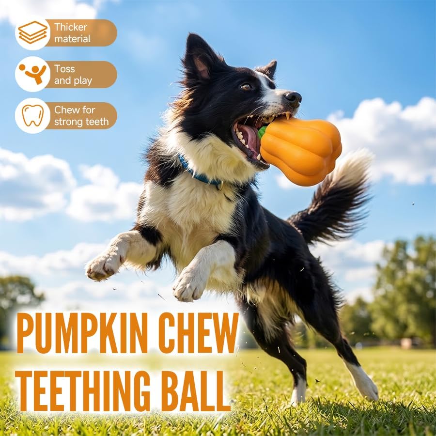 Halloween Dog Toys for Aggressive Chewers, Interactive Dog Pumpkin