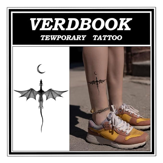 Waterproof Temporary Tattoos: 2-Sheet Tattoo Kit with Realistic Body Stickers, Semi-Permanent Tattoos for Adults Lasting 7-15 Days – Safe for Men & Women, Dragon Pattern..