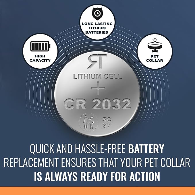 CR2032 Pet Collar light Battery Compatible with LAROO Dog Lights - 1-PACK