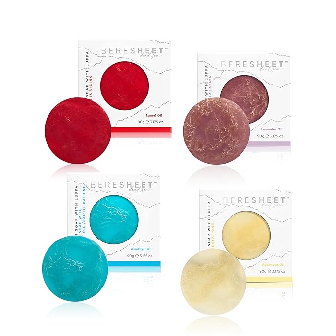 Glycerin Soap Bar – Handmade Exfoliating Cleanser for Face & Body – Deep Cleansing & Moisturizing with Relaxing Aromatherapy – 4 x90g