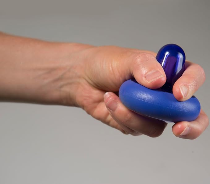 The Pressure Positive Co. Knobble II Handheld Massage Tool Ergonomic Durable Knob with a Comfort Band for Trigger-Point Deep-Tissue Relief of Neck, Jaw, Chest, Arms, Hands, Legs & Feet (Sapphire Blue)