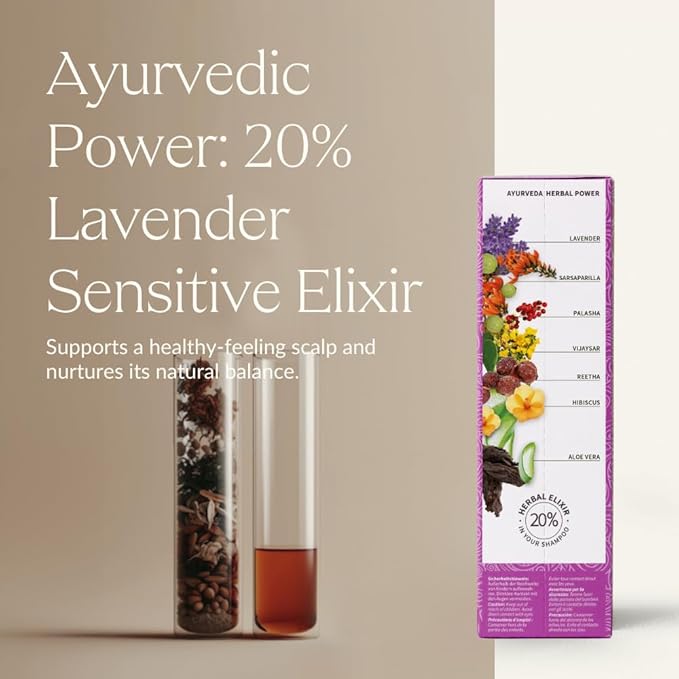 KHADI LAVENDER SENSITIVE Ayurvedic Shampoo - For sensitive, delicate scalp & fine hair - 100% natural & silicone-free - 6.7 fl oz