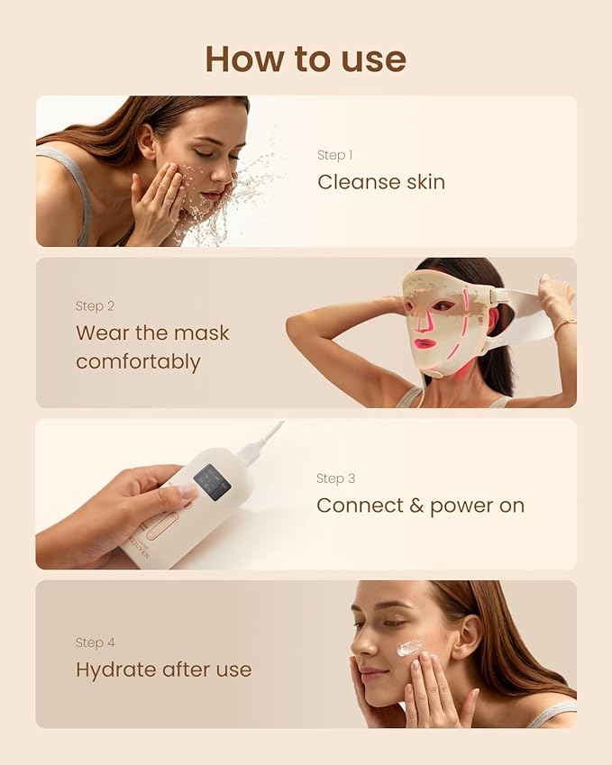 RENPHO Red Light Therapy Mask for Face 2026, Valentines Day Choice for Women Mom Wife, 324 LEDs Full Face Coverage & 3 Light Modes, Cordless LED Red Light Therapy Face Mask for Home Use & Travel