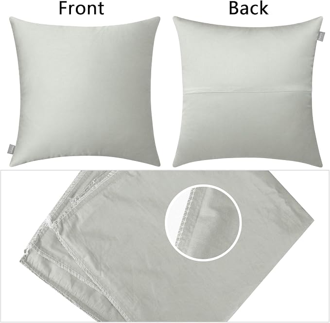 Thmyo 4-Pack 100% Cotton Comfortable Solid Decorative Throw Pillow Case Square Cushion Cover Pillowcase Sublimation Blank Pillow Covers DIY Throw Pillowcase for Sofa Bedroom(22x22 inch/ 55x55cm,Grey)