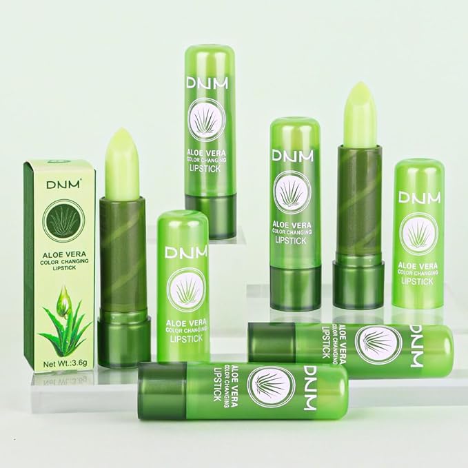 BINGBRUSH Aloe Vera Color Changing Lipstick Queen,Long Lasting Lip Care Nutritious Plumper Lip Balm Moisturizer Magic PH Temperature Color Change Lip Gloss Makeup Set for Women (5 Count (Pack of 1))