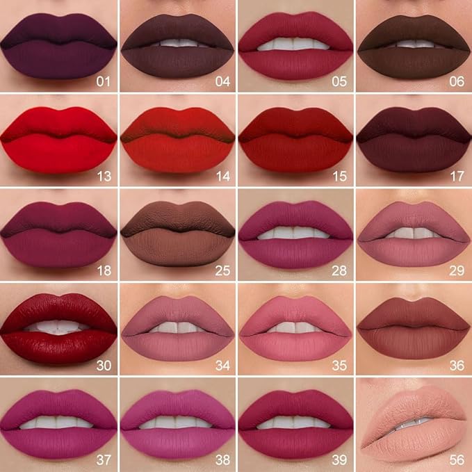 1Pcs 2 in 1 Deep Brown Matte Lip Liner and Liquid Lipstick Stain Makeup Set for women, Brown Long Lasting Smudge Proof Lip Tint Matte Finish Lip Gloss for All-Day Color Hold Easy to Use 04#
