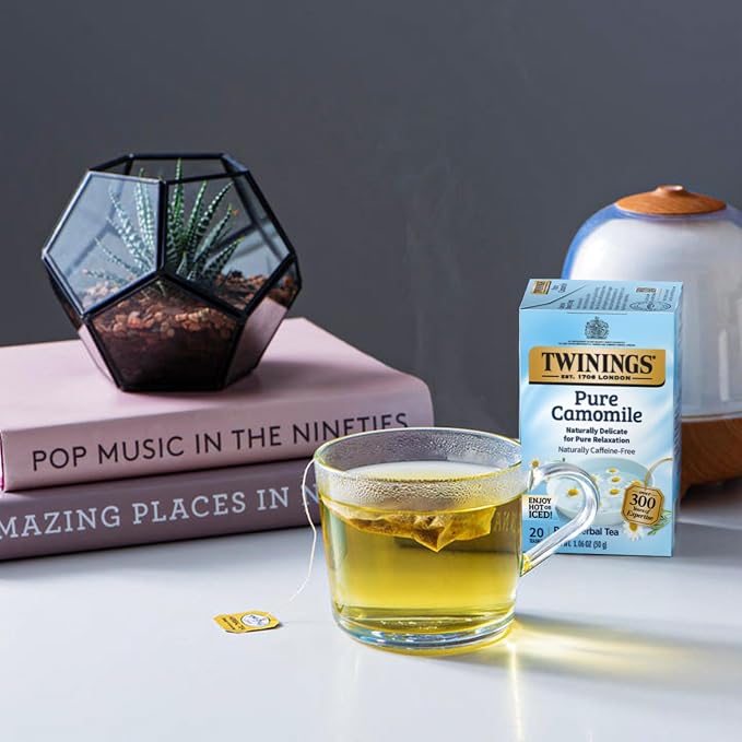 Twinings Bedtime Tea Variety 2-Pack Pure Camomile Teabags and Superblends, Cinnamon & Vanilla + Melatonin Tea, Naturally Caffeine-Free