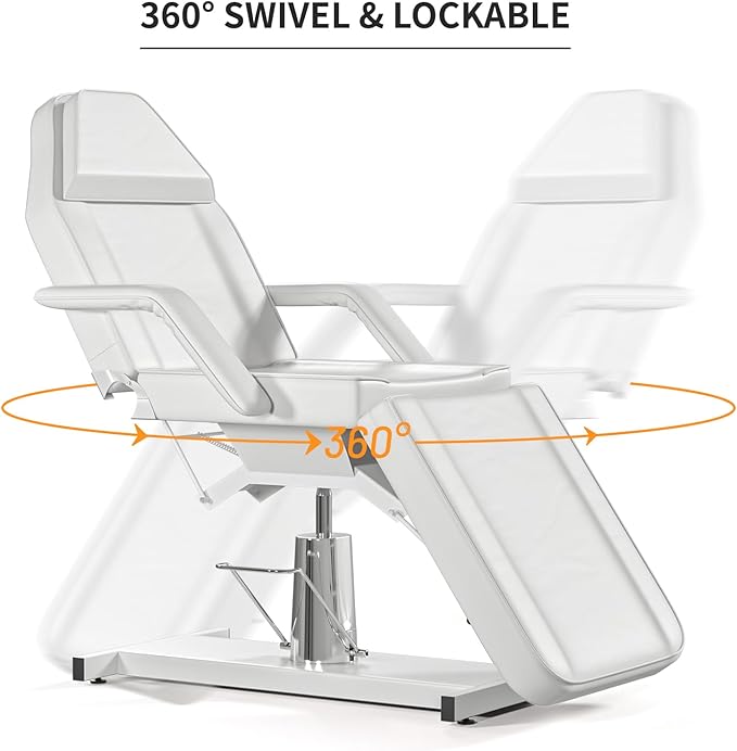Hydraulic Facial Chairs for Esthetician Bed with Stool Height Adjustable Tattoo Chair for Client Spa Esthetician Aesthetic Treatment