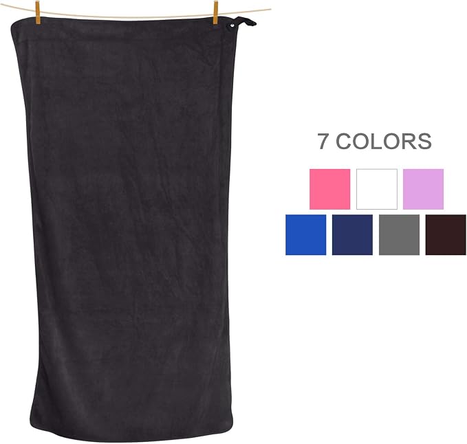 SUNLAND Microfiber Gym Bath Towel Ultra Soft Travel Camping Towel Super Absorbent Swimming Sport Yoga Sweat Towels with Straps for Adults and Children