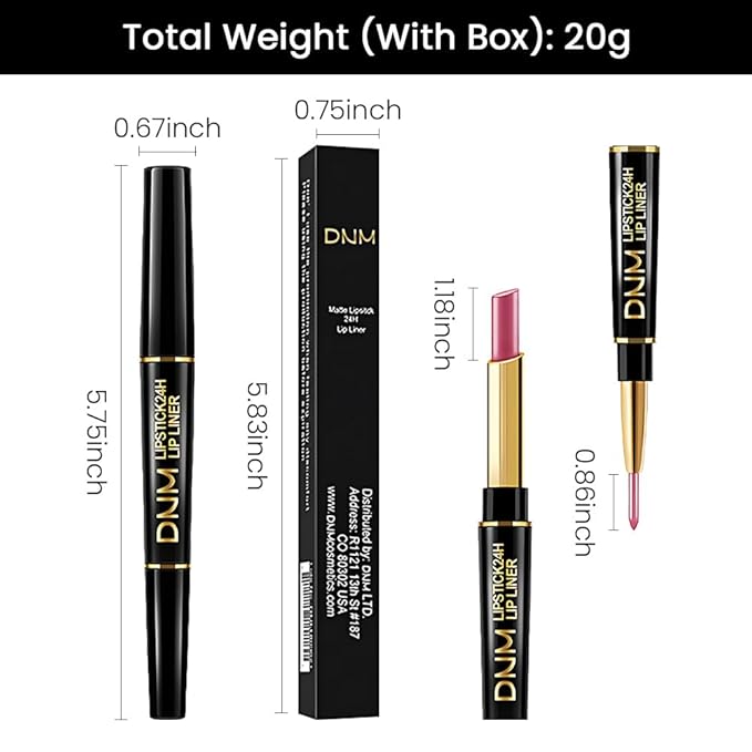 Kaely 2-in-1 Light Pink Pale-Pink Metallic Shine Shimmer Lip Liner & Lipstick Combo Set Kit for Women, Lightweight Hydrating Formula High Impact Full Coverage Lipstick and Lip Liner Makeup Gloss 16