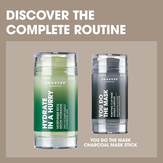 Shakeup Cosmetics Mens Moisturiser Stick, Hydrating Face Balm, Vegan with Witch Hazel & Cucumber, Travel Friendly, Great for Post-Workout & Post-Swim Dry Skin, 35g. Aka. HYDRATE IN A HURRY