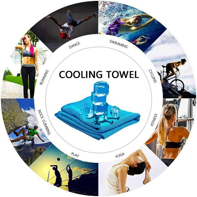 4 Pack Cooling Towels (40"x12"), Cooling Towels for Neck and Face, Gym Towel for Working Out, Soft Breathable Microfiber Ice Towel for Yoga Sport Running (Black/Black/Dark Gray/Dark Gray)
